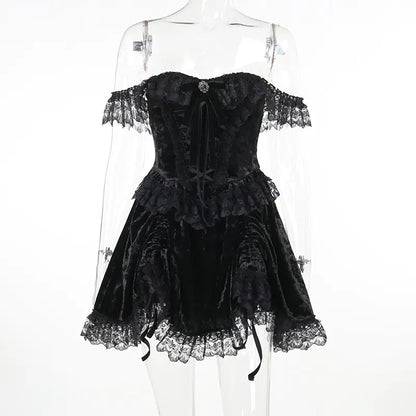 Dark Gothic Off-Shoulder Dress