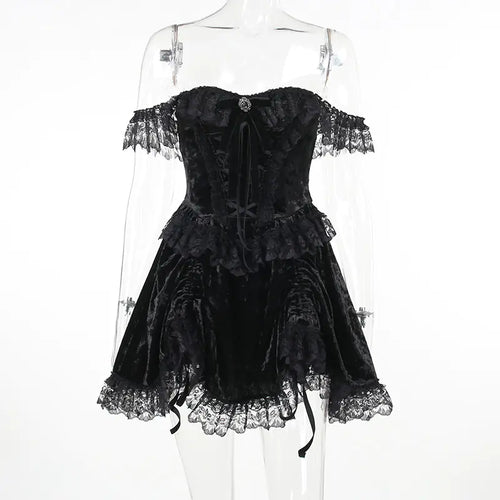 Dark Gothic Off-Shoulder Dress