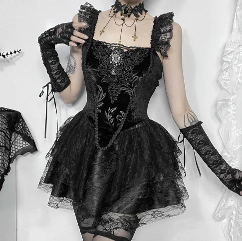 Dark Gothic Off-Shoulder Dress